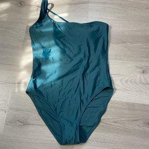 Girlfriend Collective one shoulder one piece bathing suit